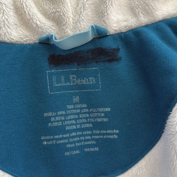 L.L. Bean Women's medium Blue Zip-Up Hoodie Jacket with Fleece Lining - Picture 5 of 6